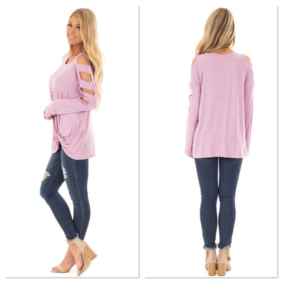 Ice Rose Ladder Sleeve Side Knot Tunic - Picture 5 of 6